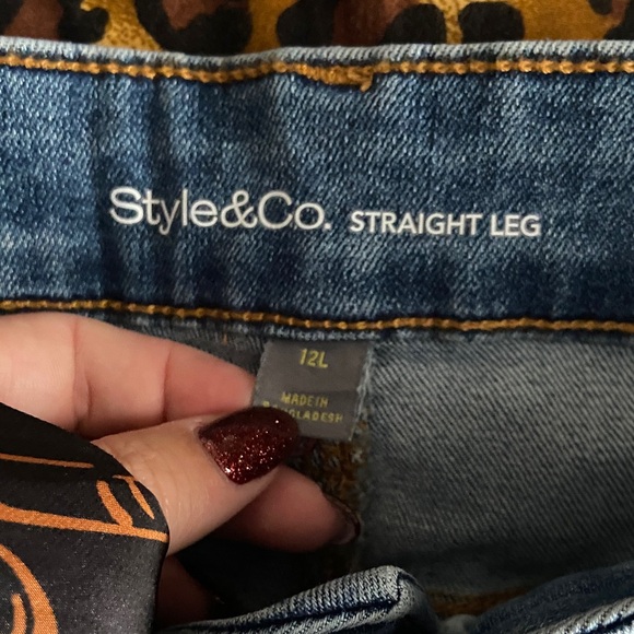 Style & Co. Women's Blue Straight Leg Jeans - Picture 5 of 9